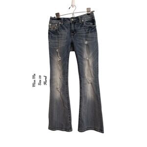 Miss Me Flare Denim Jeans 29 (30) Low Rise Stretch Sequin Blue JE5440F3R Great!